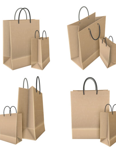Shopping Bags From Craft Paper Set